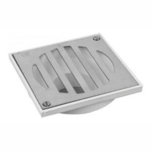 RECEPTACULO PARA BAÑO C/REJA ACERO INOX. 8X8 SALIDA 40 - (4803/01)
