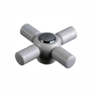 VOLANTE DE PLASTICO CRUZ 42 BLANCO-CROMO - (4808/41)