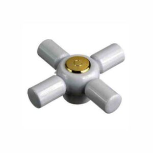 VOLANTE DE PLASTICO CRUZ 42 BLANCO-ORO - (4808/42)